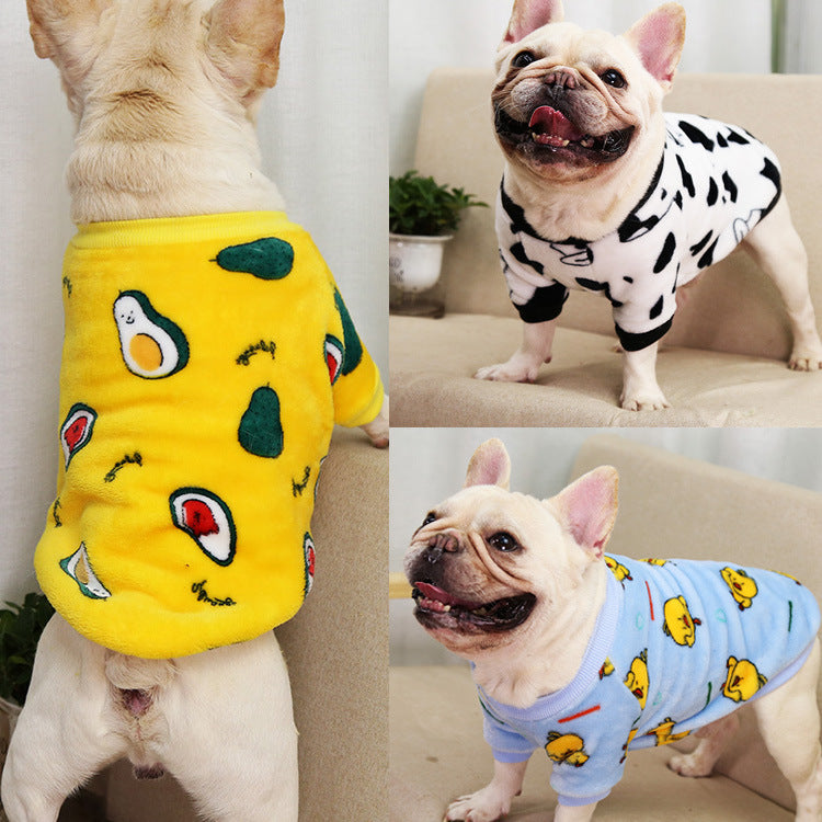 Cozy Coral Fleece Dog Pajamas - Warm Soft Puppy Onesie for Sleep & Leisure